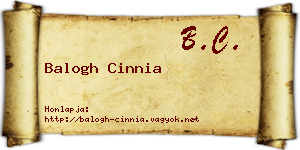 Balogh Cinnia névjegykártya